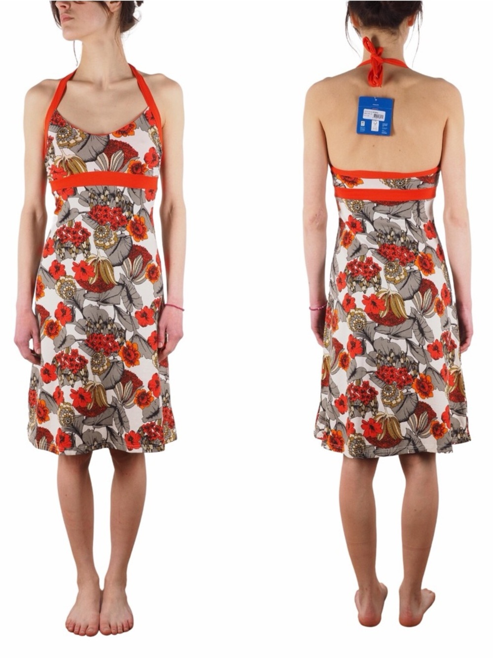 Patagonia Floral Halter Dress in Purple and Gray